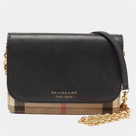 burberry hampshire check leather crossbody bag|burberry check and leather bag.